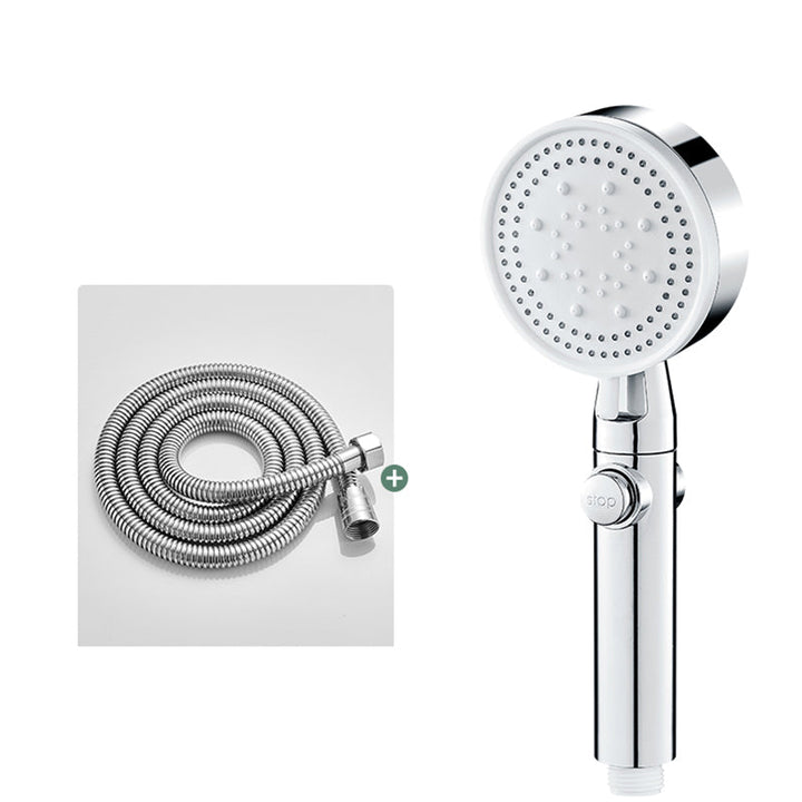 BowLift | Round Handheld Showerhead Modern Plastic Head with Self-Cleaning