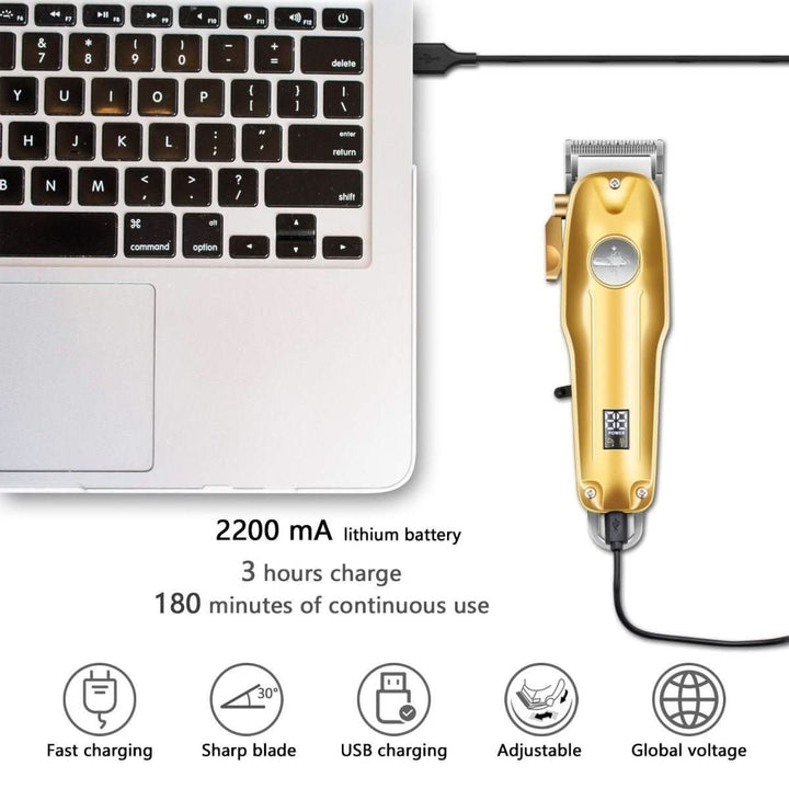 BowLift | Cordless Hair Clipper with LED Display for Precise Styling