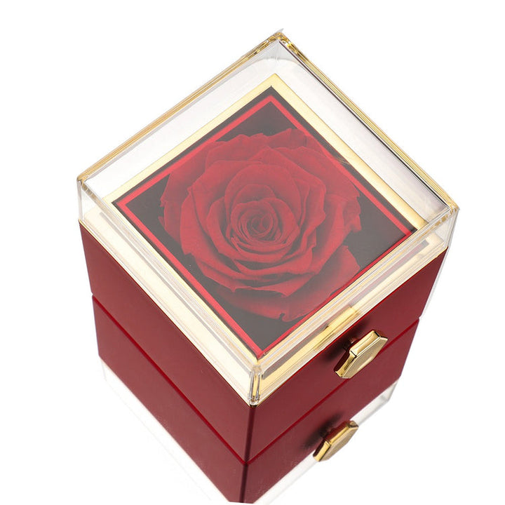 BowLift | [Ideal Gift] Eternal Rose Box - With engraved necklace & artificial rose