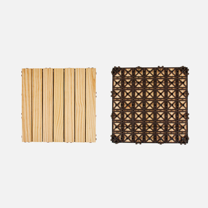BowLift | 7-Slat Square Wood Terrace Tiles Laying Pattern Outdoor Terrace Tiles