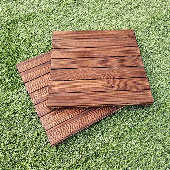BowLift | 7-Slat Square Wooden Terrace Tiles Click Installation Outdoor Floor Tiles