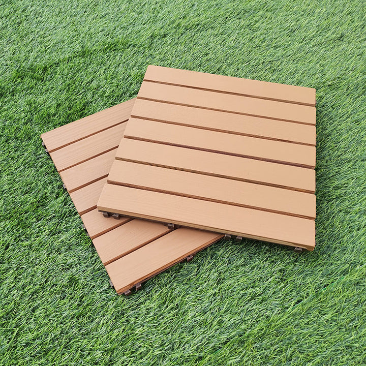 BowLift | Yellow 6-Slat Square Wood Floor Tiles Click System Floor Tiles