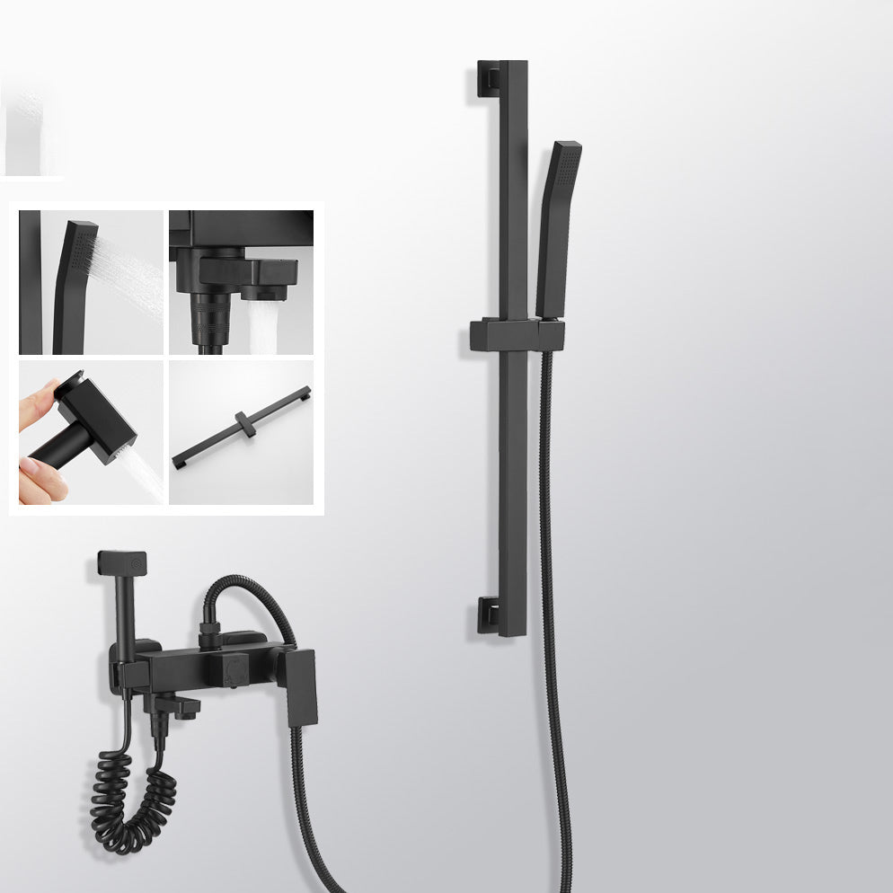 BowLift | Black Wall-Mounted Shower Head Combo Modern Metal Shower System