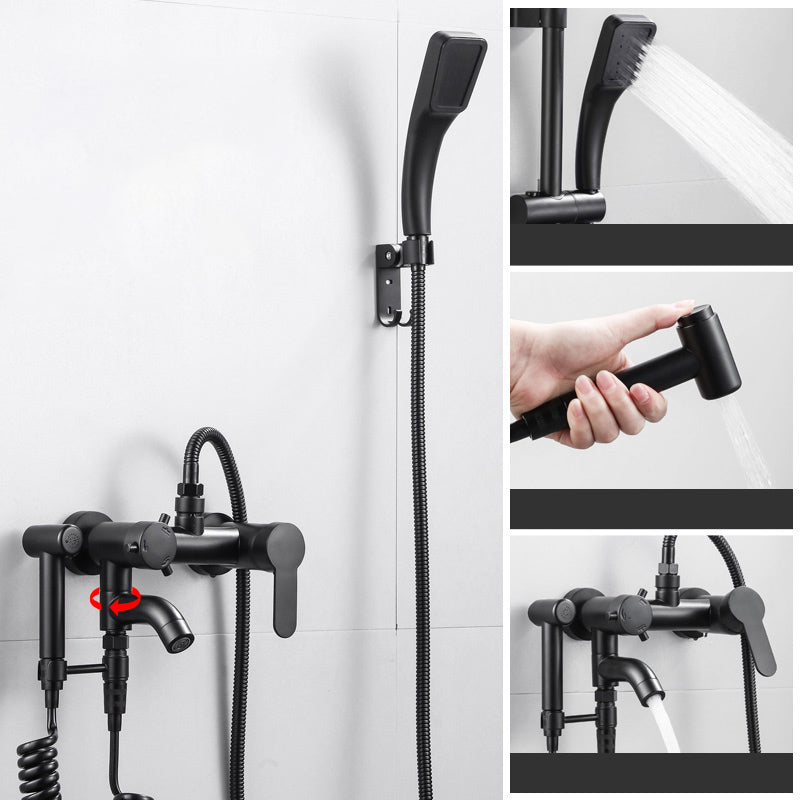 BowLift | Black Wall-Mounted Shower Head Combo Modern Metal Shower System