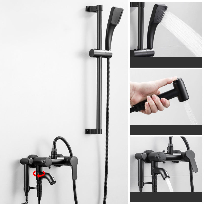 BowLift | Black Wall-Mounted Shower Head Combo Modern Metal Shower System