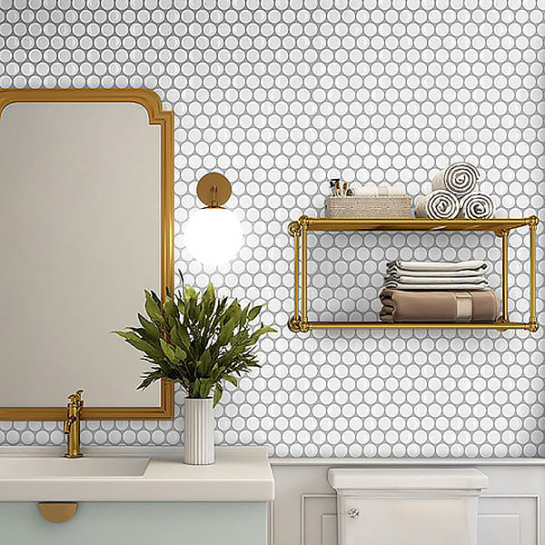 BowLift | Modern Peel and Stick Tiles PVC Penny Round Peel and Stick Back Wall Tiles