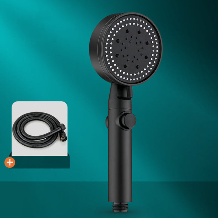 BowLift | Classic Shower Head Adjustable Spray Pattern Round Shower Head in Black