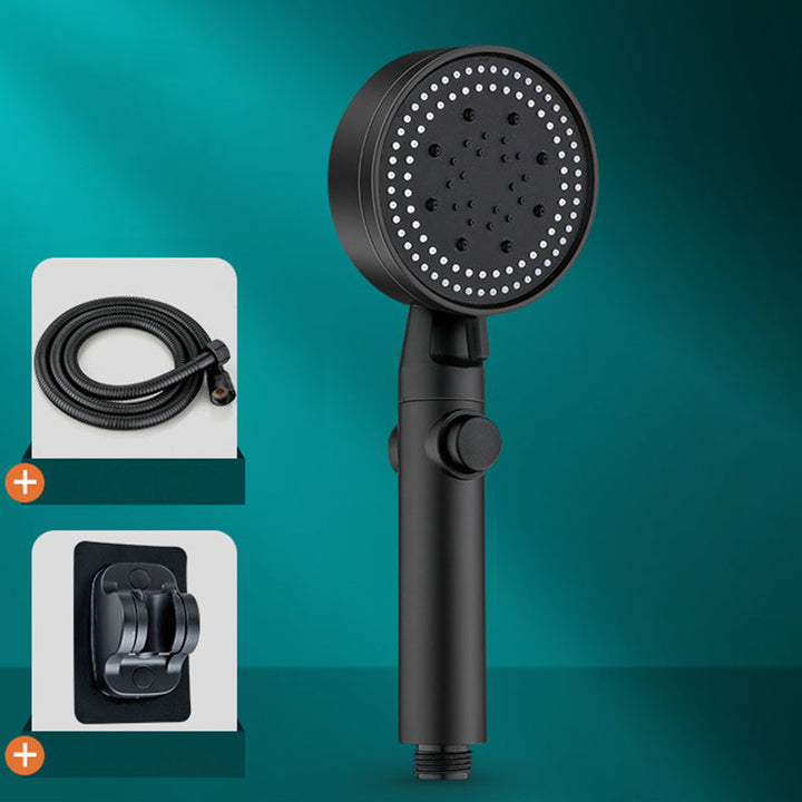 BowLift | Classic Shower Head Adjustable Spray Pattern Round Shower Head in Black