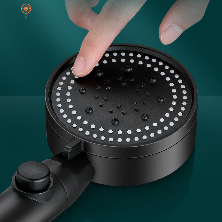 BowLift | Classic Shower Head Adjustable Spray Pattern Round Shower Head in Black