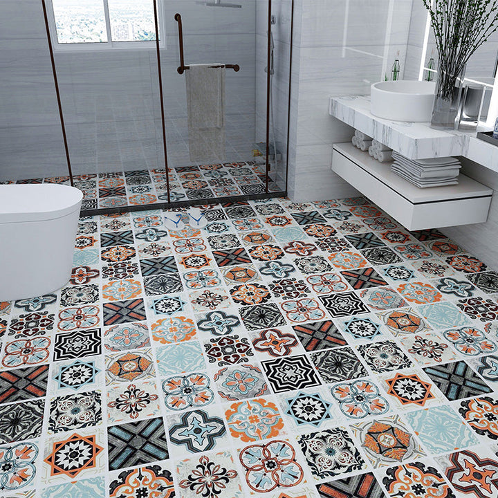 BowLift | Modern vinyl floor planks for peeling and sticking Geometrically printed PVC flooring