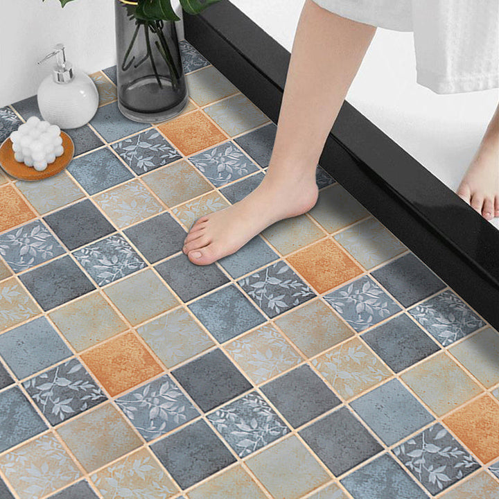 BowLift | Modern Vinyl Floor Planks Grid Pattern Peel and Stick Vinyl Plank Flooring