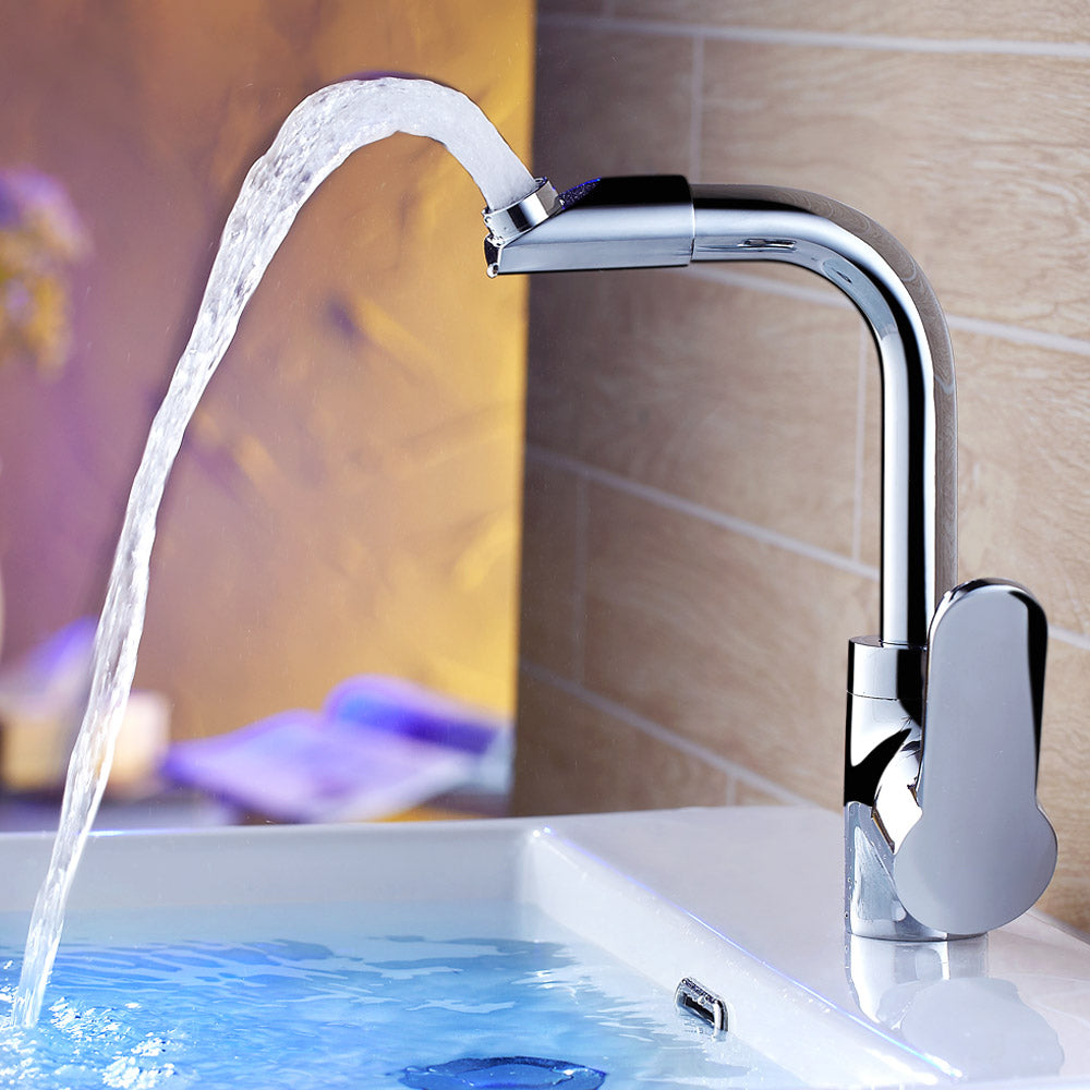 BowLift | Modern Bathroom Faucet Brass Lever Handle Washroom Bathtub Faucet