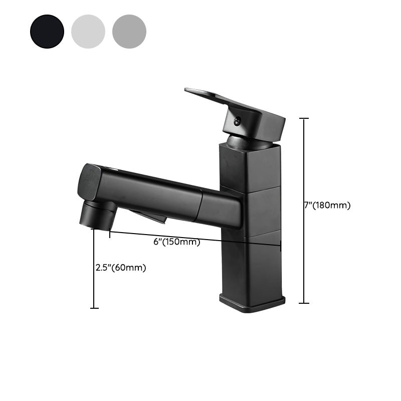 BowLift | Bathroom faucet with pull-out lever handle Single hole basin mixer