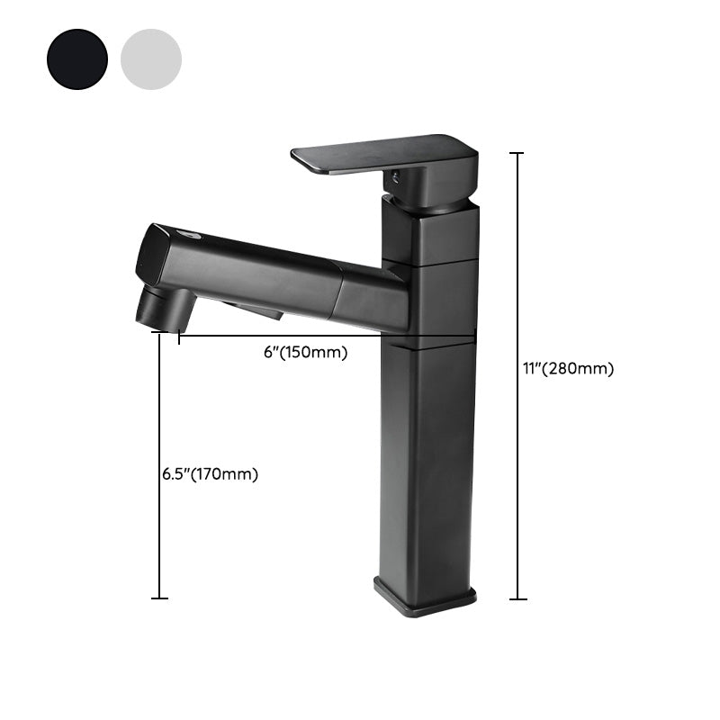 BowLift | Bathroom faucet with pull-out lever handle Single hole basin mixer