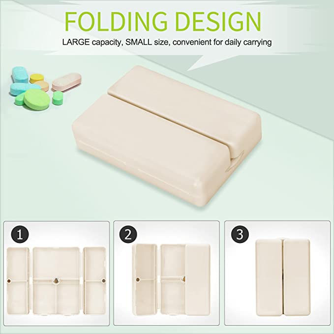 BowLift | Daily Pill Organizer – Portable 7-Compartment Box with Secure Magnetic Closure (3 Pieces)