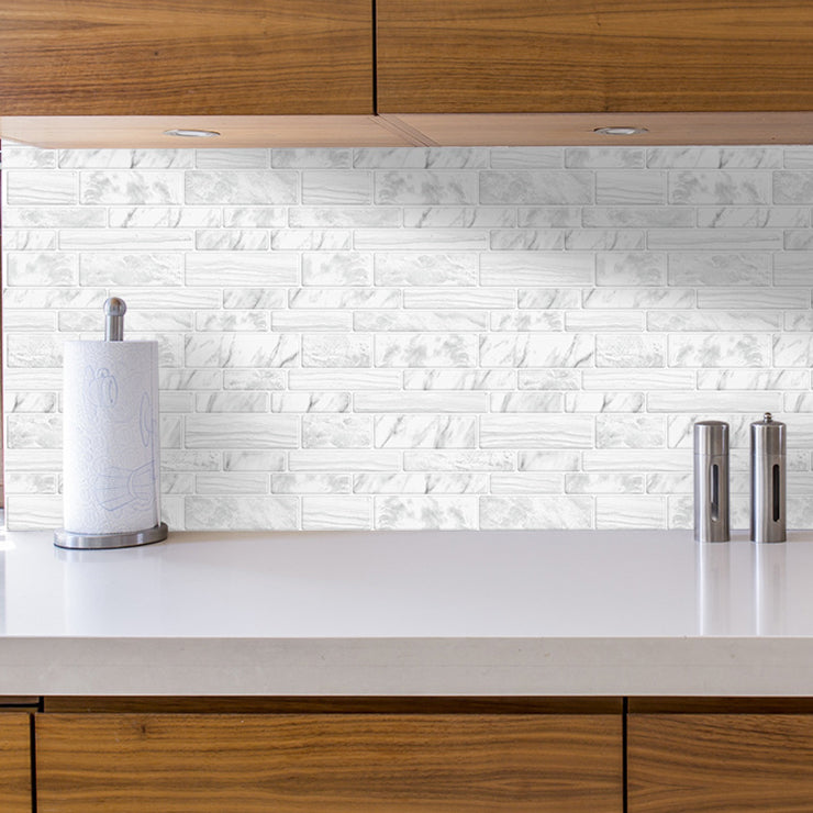 BowLift | Square Peel & Stick Tile Stone Composite Subway Tile for Backsplash Wall