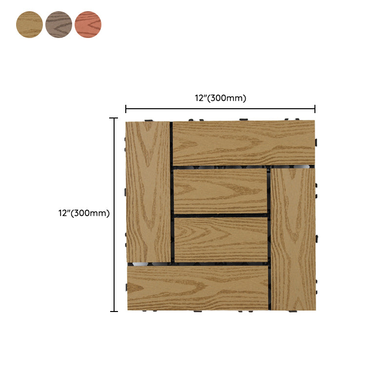 BowLift | 30 cm x 30 cm Square PVC Terrace Tiles Snap Installation Outdoor Floor Tiles