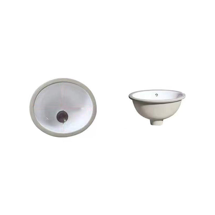 BowLift | Modern Under-Mount Sink Oval Porcelain with Pop-Up Drain Sink