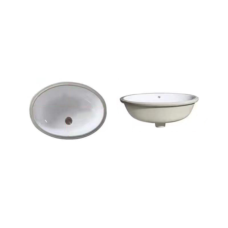 BowLift | Modern Under-Mount Sink Oval Porcelain with Pop-Up Drain Sink