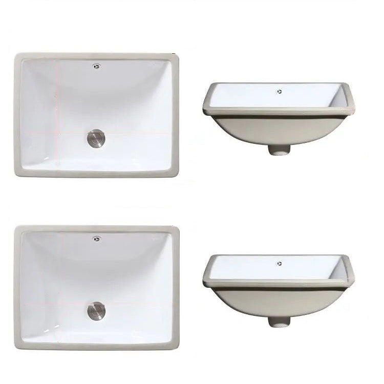 BowLift | Modern Under-Mount Sink Oval Porcelain with Pop-Up Drain Sink