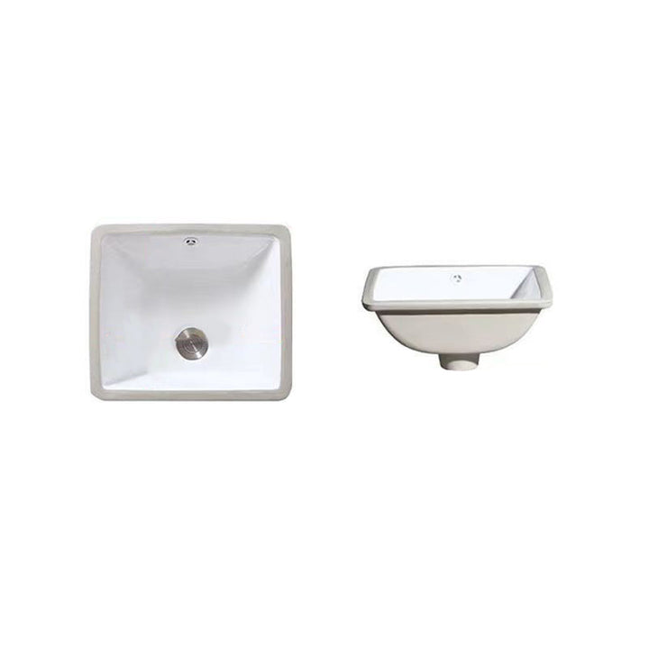 BowLift | Modern Under-Mount Sink Oval Porcelain with Pop-Up Drain Sink