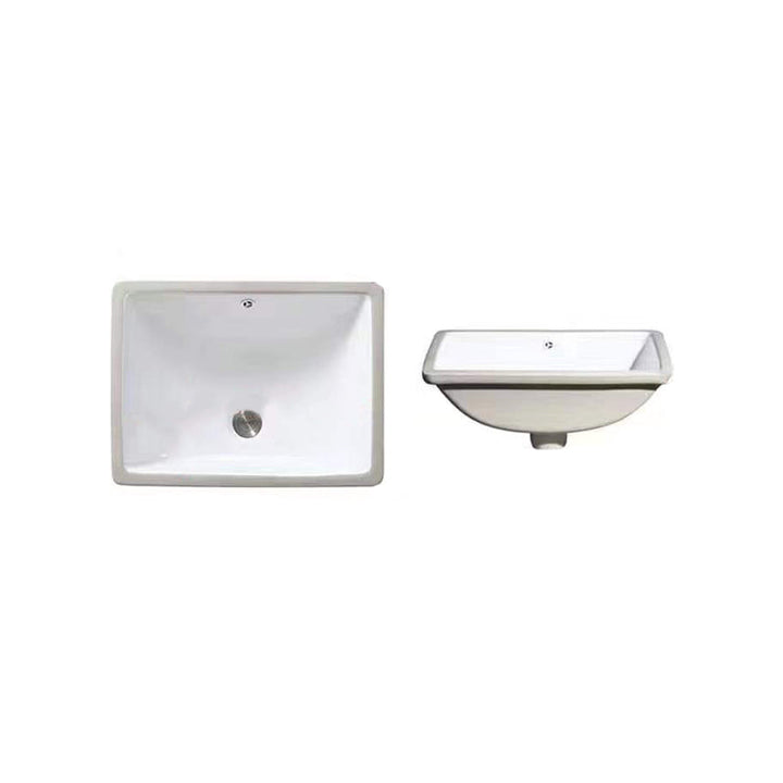 BowLift | Modern Under-mount Sink Oval Porcelain with Pop-Up Drain Sink