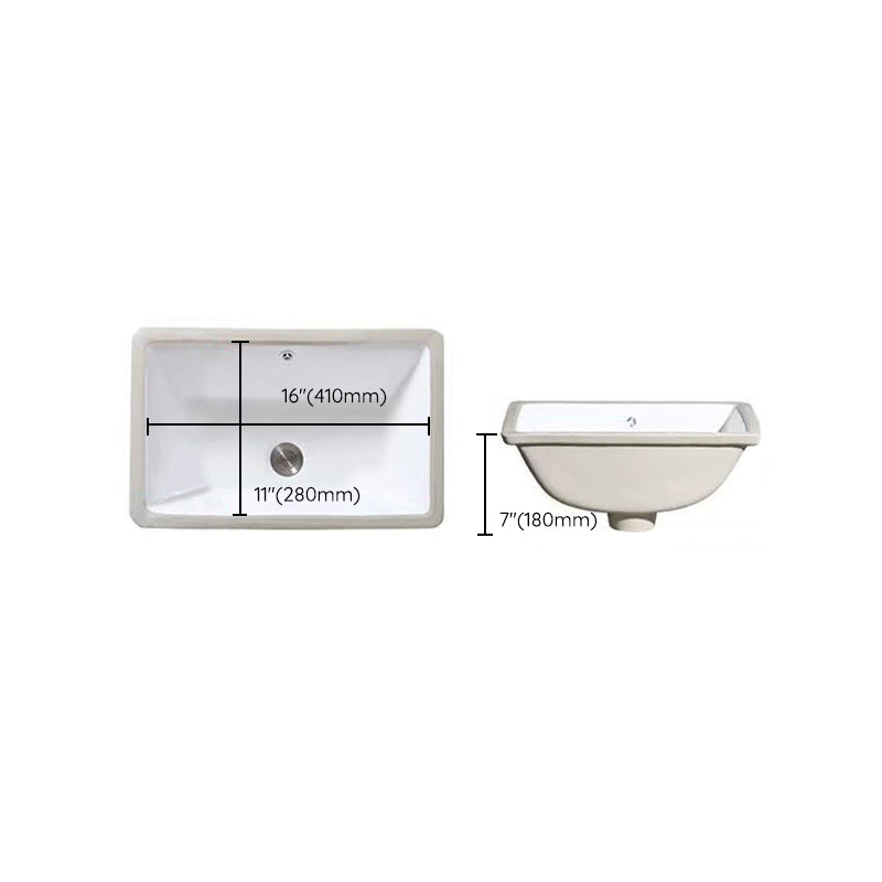 BowLift | Modern Under-Mount Sink Oval Porcelain with Pop-Up Drain Sink