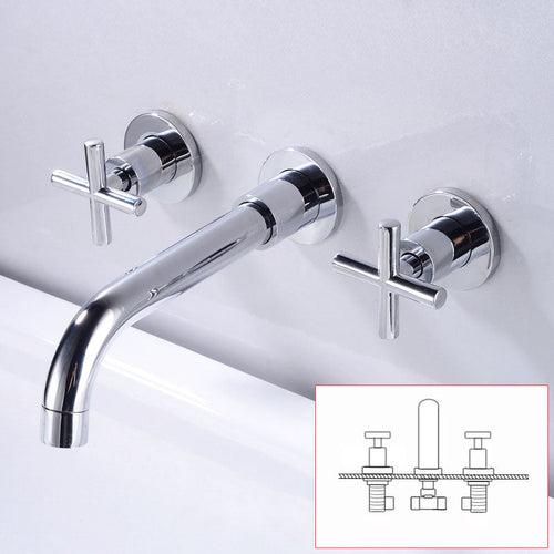 BowLift | Modern Wall Mounted Fixture Bathroom Bathtub Mixer Faucet