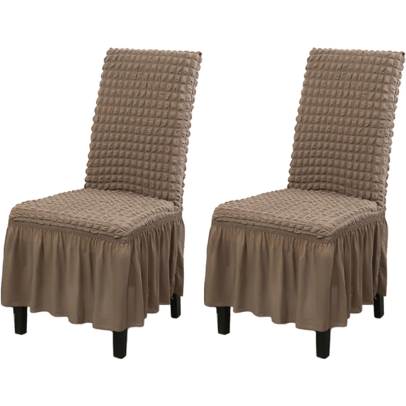 BowLift | 2 Pack Stretch Washable Chair Covers with Skirt Removable Chair Covers for Kitchen Chair