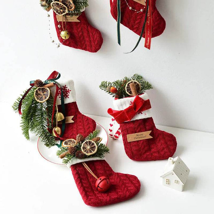 BowLift | Christmas Decoration Knitted Christmas Stockings Scene Layout