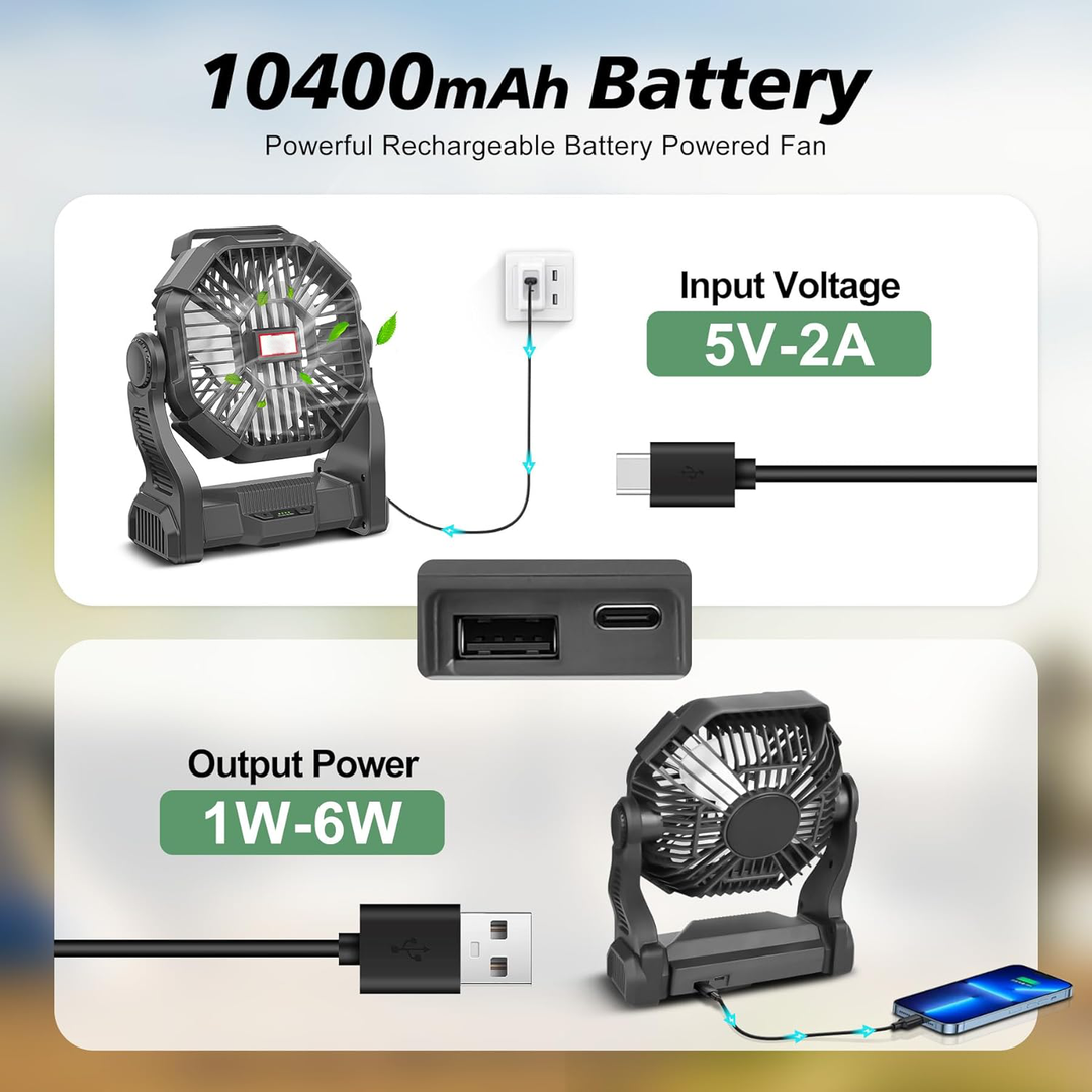 Portable Rechargeable Camping Fan | Bowlift
