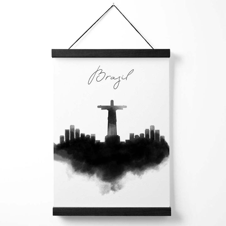 Brazil Watercolor Skyline City Poster with Hanger | Bowlift