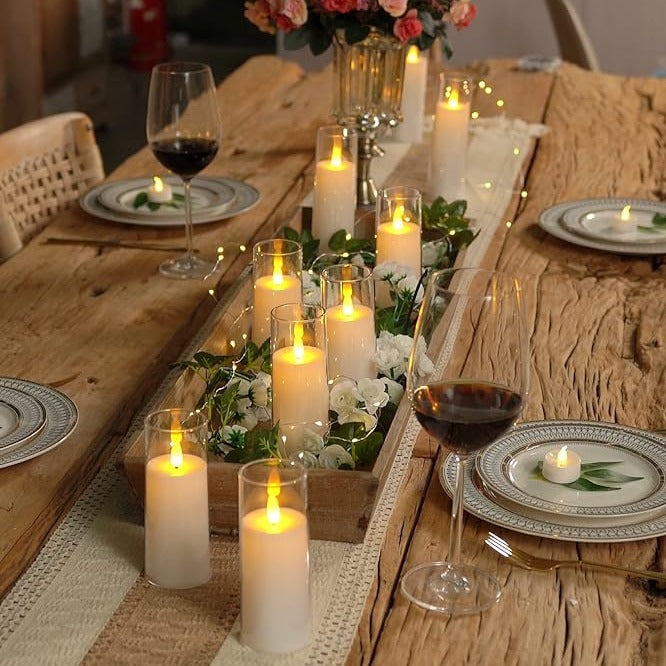 Flameless Acrylic Candle 9-Piece Set Bowlift