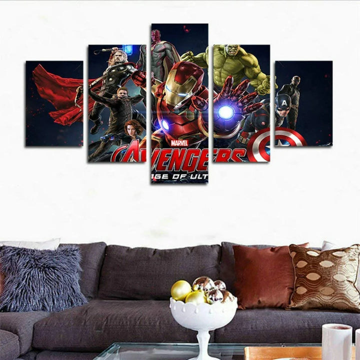 Set of 5 Avengers Print Wall Canvas | Bowlift