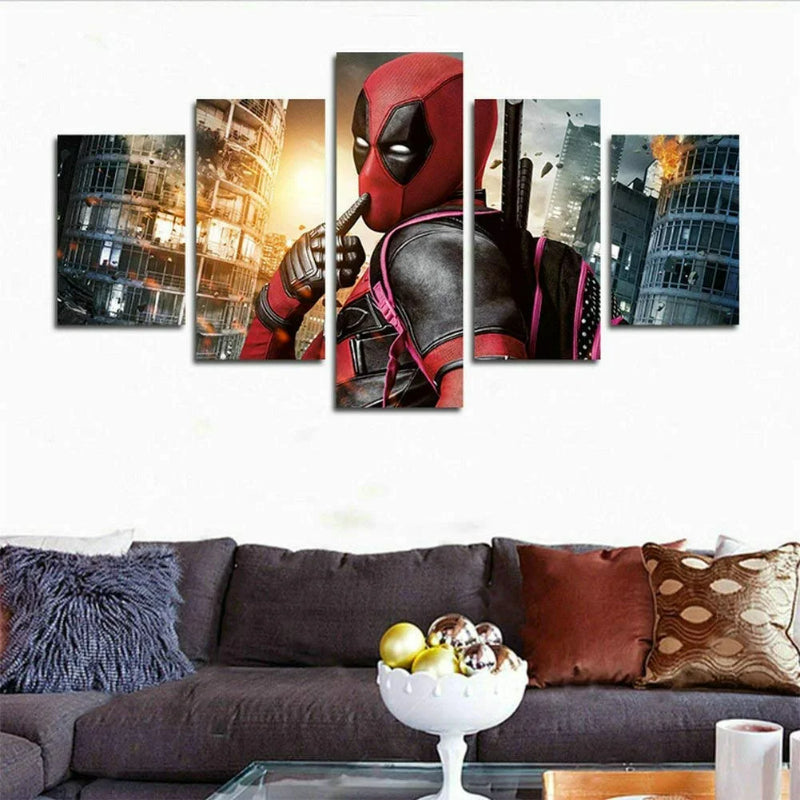 Set of 5 Deadpool Movie Wall Canvas | Bowlift