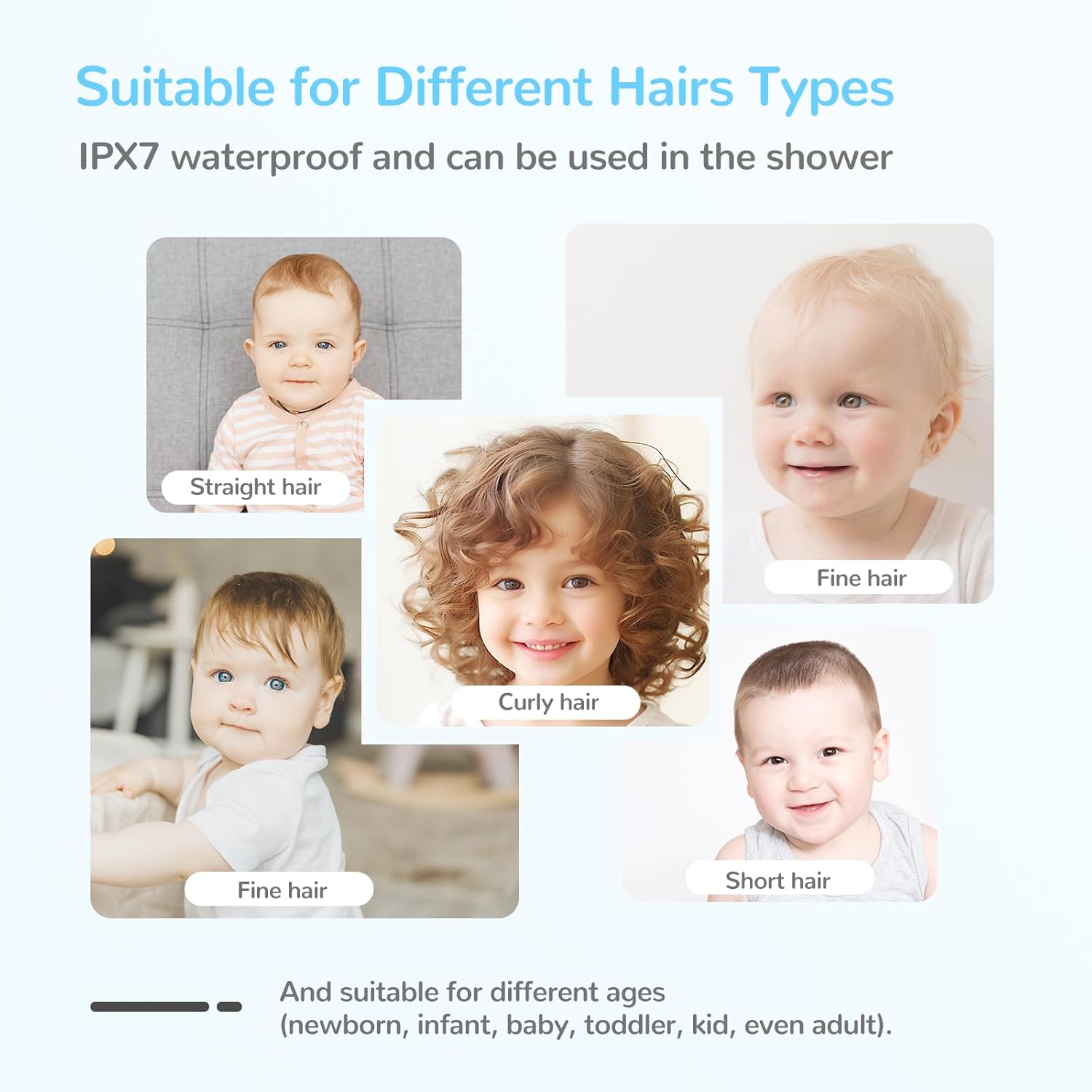 BowLift | Baby Hair Clipper with Vacuum System – Waterproof Rechargeable Clipper with Storage Box