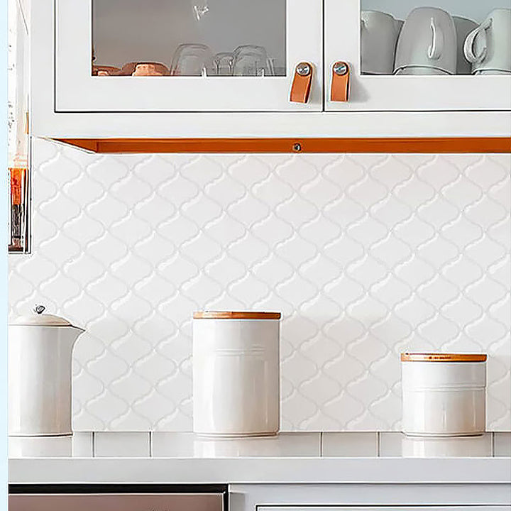 BowLift | Square Peel & Stick Mosaic Tiles Plastic Arabesque Peel and Stick Wall Tile