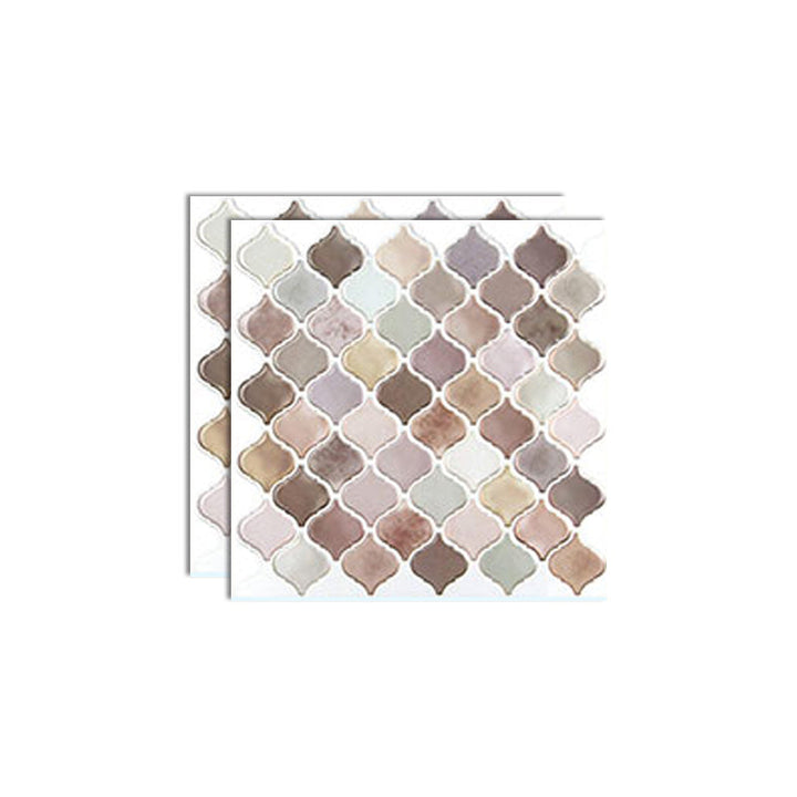 BowLift | Square Peel & Stick Mosaic Tiles Plastic Arabesque Peel and Stick Wall Tile