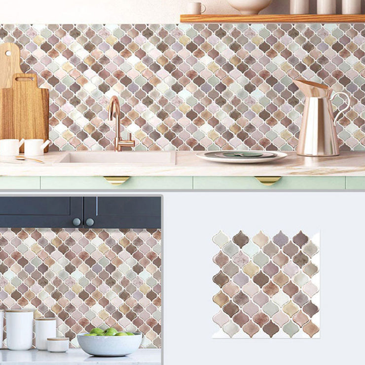 BowLift | Square Peel & Stick Mosaic Tiles Plastic Arabesque Peel and Stick Wall Tile