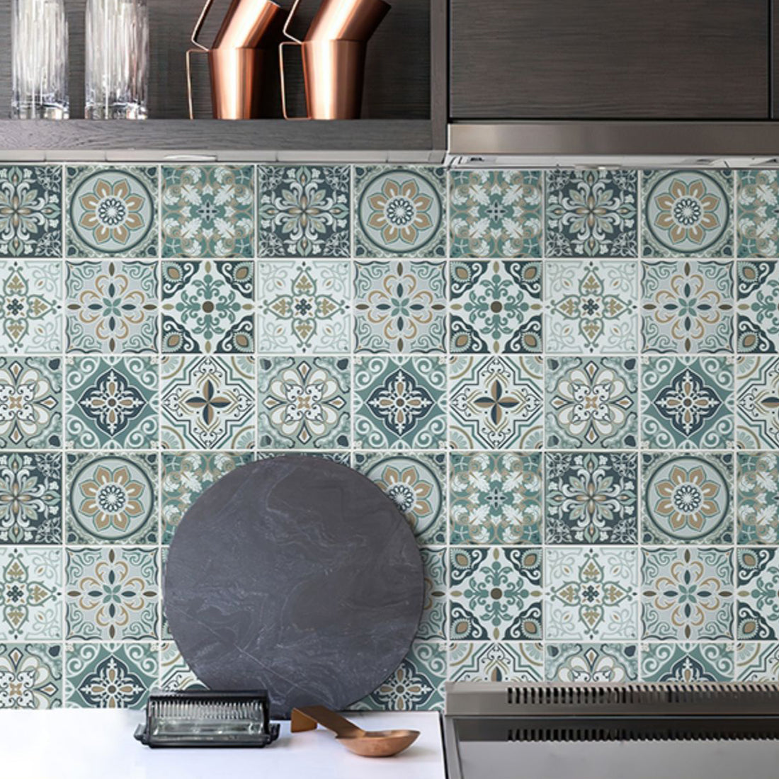 BowLift | Plastic Peel & Stick Mosaic Tile Square Waterproof Peel and Stick Backplate