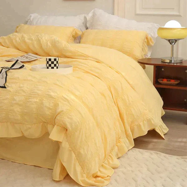 Icy Seersucker Summer Cool Quilt Lace 4-piece Set | Bowlift
