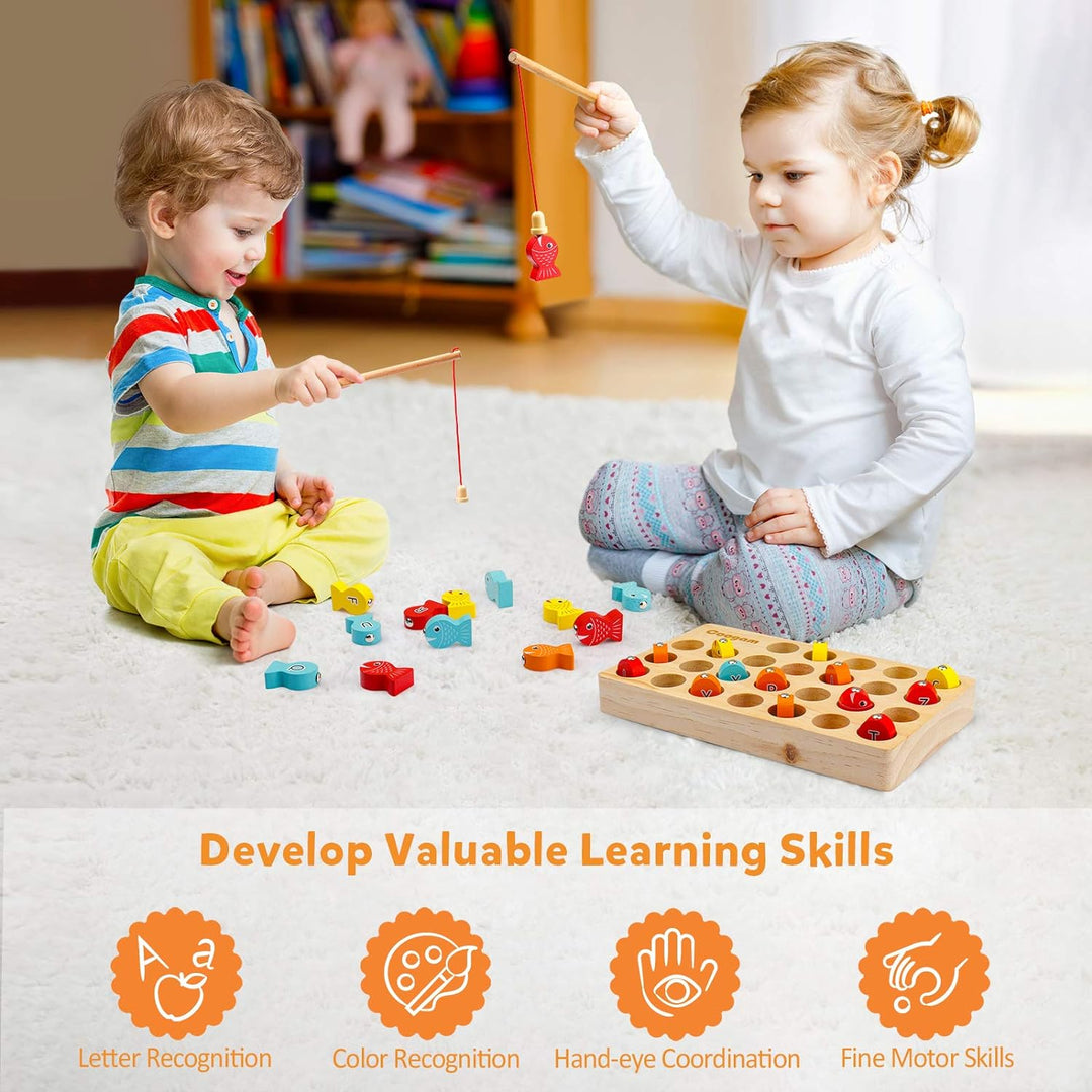 BowLift | Enchanting Wooden Magnetic Fishing Game - Educational Play Fun for Toddlers