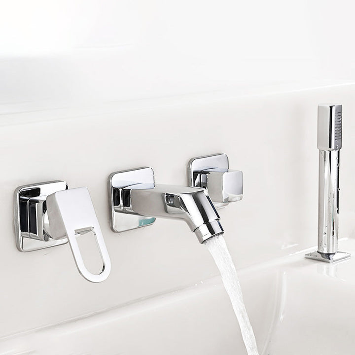 BowLift | Wall Mounted Faucet Brass Lever Handle Bathroom Faucet Hand Shower