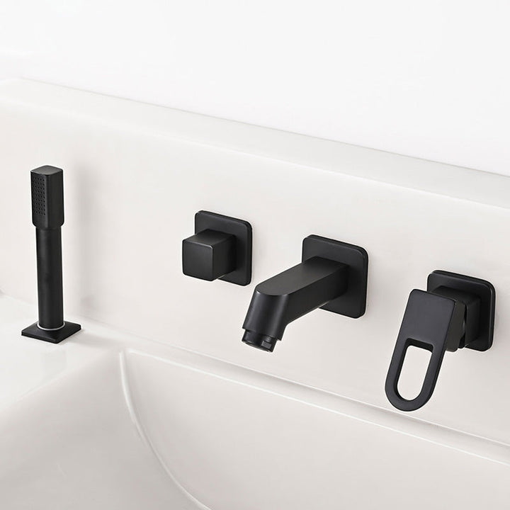 BowLift | Wall Mounted Faucet Brass Lever Handle Bathroom Faucet Hand Shower