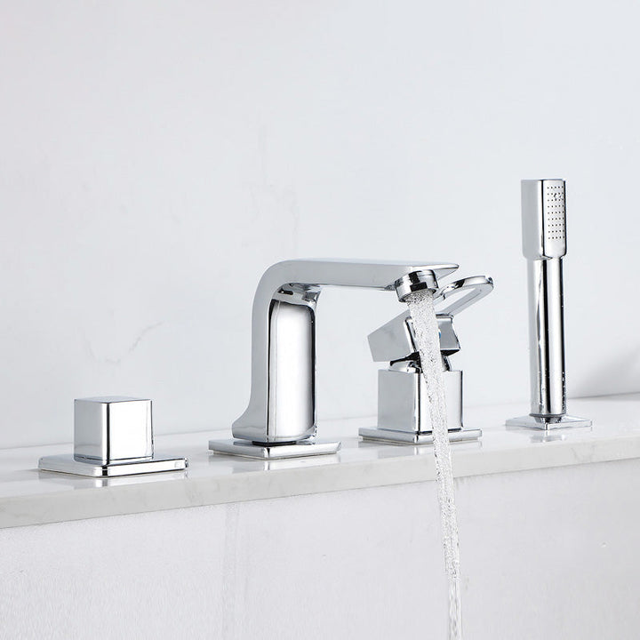 BowLift | Wall Mounted Faucet Brass Lever Handle Bathroom Faucet Hand Shower