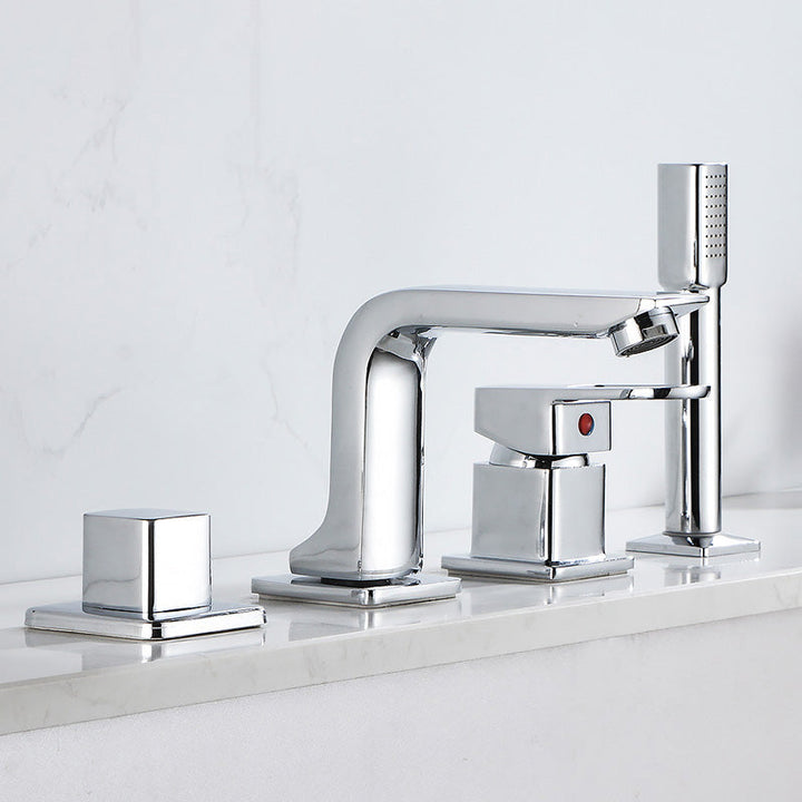 BowLift | Wall Mounted Faucet Brass Lever Handle Bathroom Faucet Hand Shower