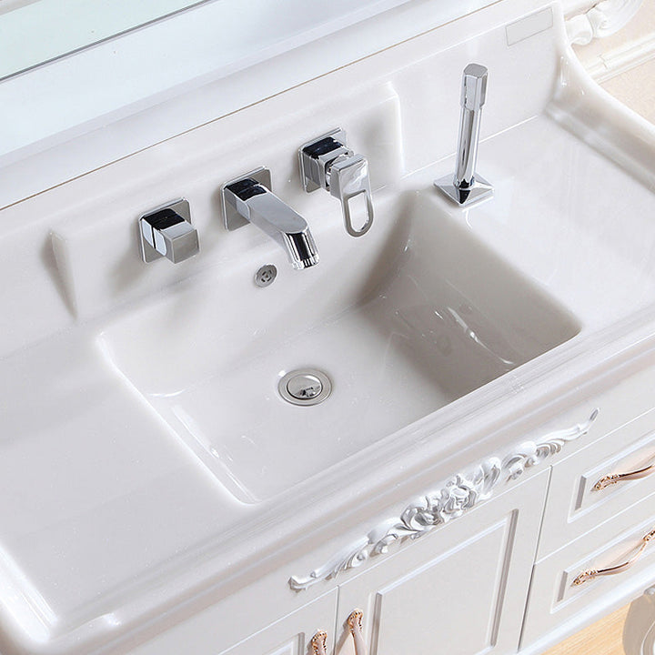 BowLift | Wall Mounted Faucet Brass Lever Handle Bathroom Faucet Hand Shower