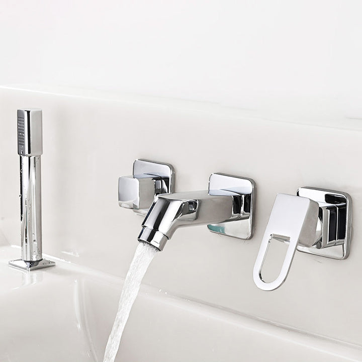 BowLift | Wall Mounted Faucet Brass Lever Handle Bathroom Faucet Hand Shower