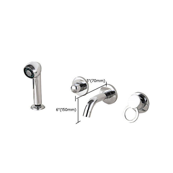BowLift | Wall Mounted Faucet Brass Lever Handle Bathroom Faucet Hand Shower