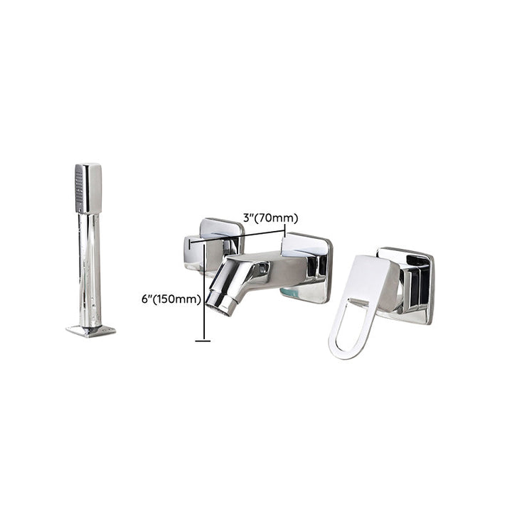 BowLift | Wall Mounted Faucet Brass Lever Handle Bathroom Faucet Hand Shower